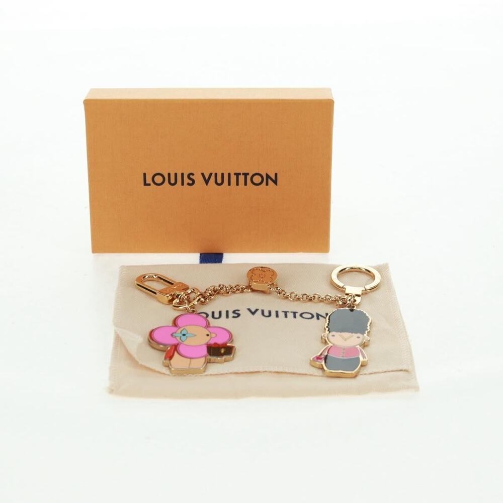 Louis Vuitton Monogram Vivienne Bff Christmas Chain Gold Charm